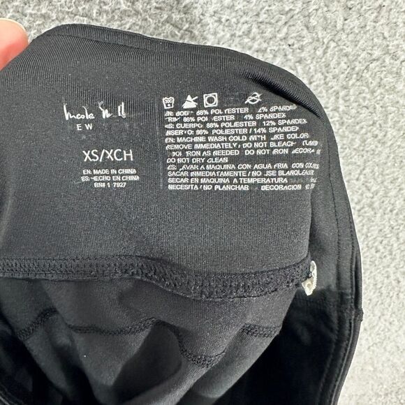 Nicole Miller pants XS black white active leggings sheer mesh panel gym running - Picture 6 of 6